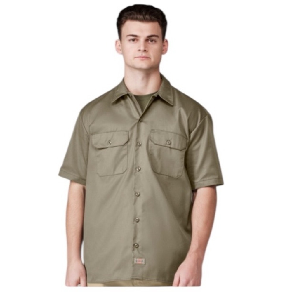 Dickies Men's Short-Sleeve Work Shirt in Khaki